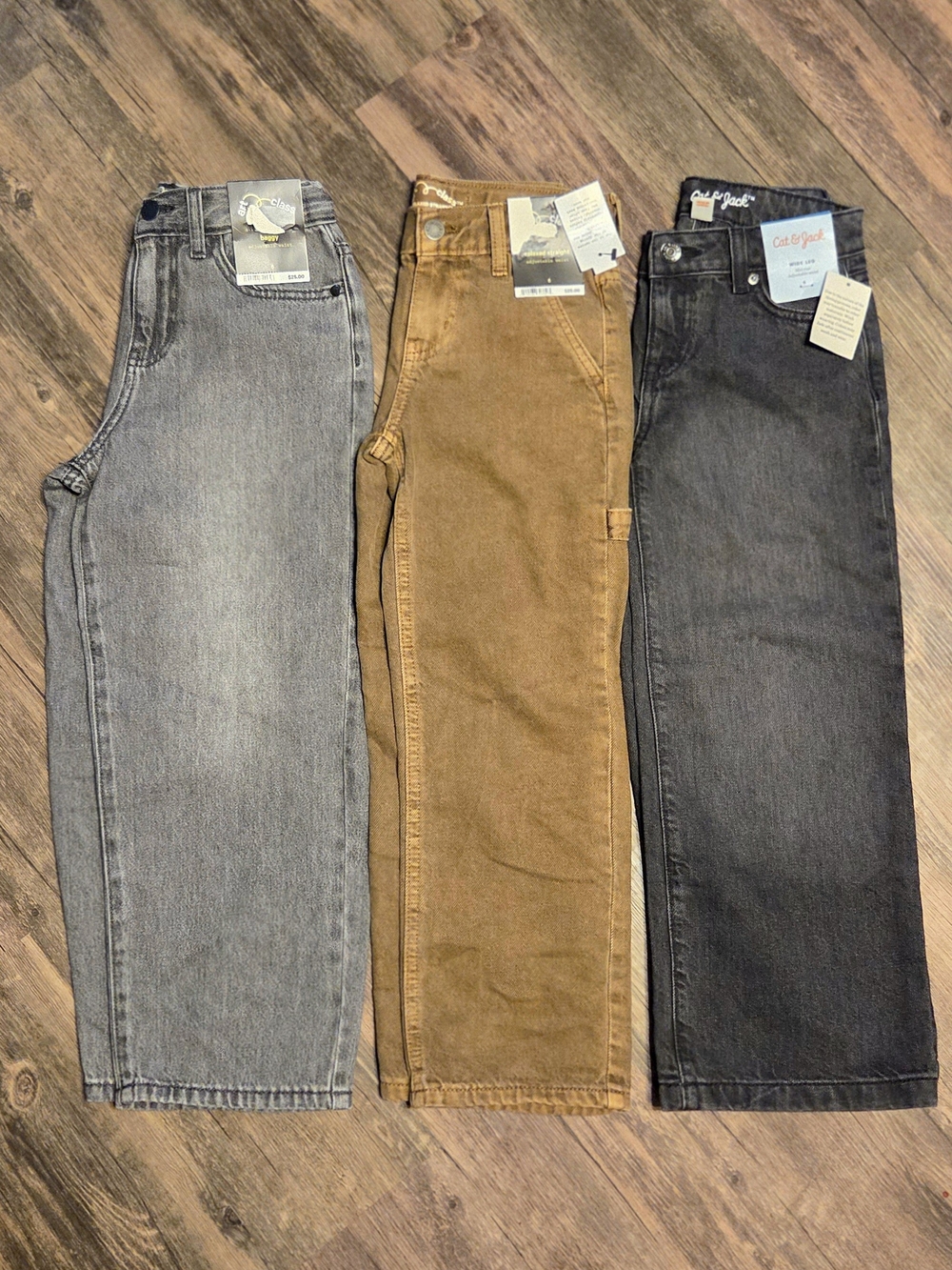 Boys Sz 6/7 Wide Leg Jeans, 3 Pairs New With Tags, Cat & Jack, Art Class